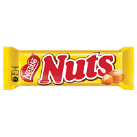 Шоколадный батончик Nuts, молочный шоколад, 50г Цена за 1 батончик