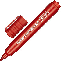Маркер перманентный полулаковый Attache Economy красный (толщина линии 2-3 мм) круглый наконечник