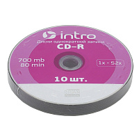 Диск CD-R Intro 0.7 ГБ 52x bulk Б0016204 (10 штук в упаковке)