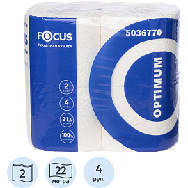 Бумага туалетная Focus Optimum 5036770 2-слойная белая (4 рулона в упаковке)