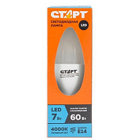 Лампа светодиодная Старт Eco C 7Вт E14 4200К 560Лм 240В LEDCandleE14 7W42