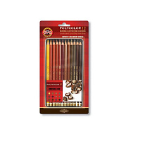 Карандаши цветные Koh-I-Noor Polycolor коричневые 12 цветов шестигранные