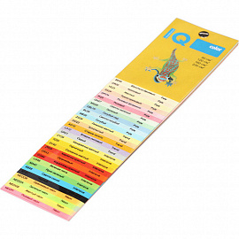 Бумага цветная для печати IQ Color 4 цвета неон RB04 (А4, 80 г/кв.м, 200 листов)