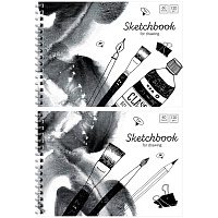 Скетчбук-блокнот 60л., А5 ArtSpace "Black/white mood", на гребне, 120г/м2