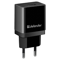 Зарядное устройство сетевое Defender EPA-10, 1*USB, 2.1А output, пакет, черный