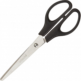Ножницы 180 мм Attache с пластиковыми симметричными ручками черного цвета