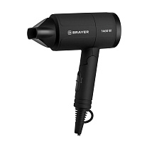 Фен BRAYER BR3040, 1400 Вт, 2 скорости, 1 температурный режим, складная ручка, черный