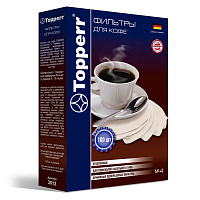 Фильтр TOPPERR №4 для кофеварок, бумажный, отбеленный, 100 штук, 3012