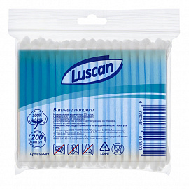 Палочки ватные Luscan 200 штук в упаковке