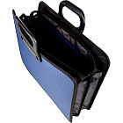 Папка-портфель пластиковая А4+ синяя (390x320 мм, 4 отделения) усиленная ручка Фото 2