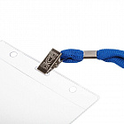 Бейдж Attache горизонтальный 120х87 мм с зажимом и синей тесьмой (10 штук в упаковке, размер вкладыша: 113х70) Фото 3