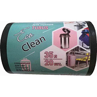 Мешки для мусора на 35 л Концепция Быта EcoСlean Tubus черные (ПВД, 25 мкм, в рулоне 20 штук, 40x70 см)