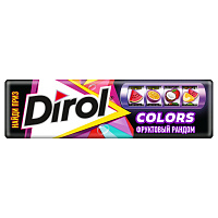 Жевательная резинка DIROL (Дирол) Color "Фруктовый Рандом", 10 подушечек, 13,6 г, 101661