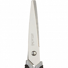 Ножницы 195 мм Attache Graphite с пластиковыми прорезиненными анатомическими ручками черного/серого цвета
