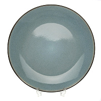 Тарелка обеденная керамическая Gotoff диаметр 27 см зеленая/черная 12 штук в упаковке (артикул производителя HMN221115D-DP)