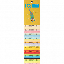 Бумага цветная для печати IQ Color 4 цвета неон RB04 (A4, 80 г/кв.м, 200 листов)