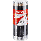 Набор чернографитных карандашей HB с ластиком Kores заточенные трехгранные (72 штуки в упаковке) Фото 3