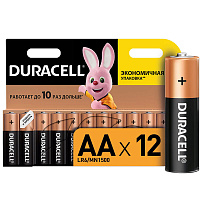 Батарейки Duracell пальчиковые АА LR6 (12 штук в упаковке)
