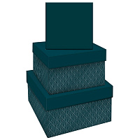 Набор квадратных коробок 3в1, MESHU "Emerald style. Base", (19,5*19,5*11-15,5*15,5*9см)