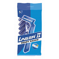 Бритва одноразовая с двумя лезвиями марки LASER серии Лазер II 5шт/уп