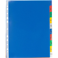 Разделитель листов пластиковый Attache Selection А4+ 10 листов цифровой (320x230 мм)