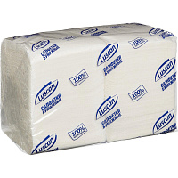 Салфетки бумажные Luscan Profi Pack 24х24 белые 1-слойные 400 штук в упаковке