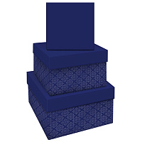 Набор квадратных коробок 3в1, MESHU "Blue style. Base", (19,5*19,5*11-15,5*15,5*9см)