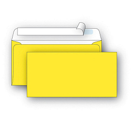 Конверт цветной Packpost Пинья E65 90 г/кв.м желтый стрип (50 штук в упаковке)