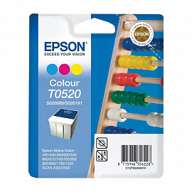 Картридж струйный EPSON (C13T05204010) Stylus Color 400/600/740/1520/Scan2000/2500 и другие, цветной, оригинальный