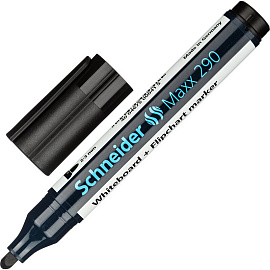 Маркер для белых досок SCHNEIDER Maxx 290 черный ( толщина линии 2-3 мм) круглый наконечник