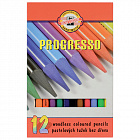 Карандаши цветные художественные KOH-I-NOOR "Progresso", 12 цветов, 7,1 мм, в лаке, без дерева, заточенные, 8756012007PZ Фото 1