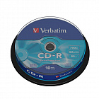 Диск CD-R Verbatim 0.7 ГБ 52x Cake Box 43437 (10 штук в упаковке) Фото 0