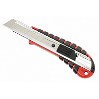 Нож универсальный Matrix с фиксатором и металлическими направляющими с эргономичной двухкомпонентной рукояткой (ширина лезвия 18 мм)
