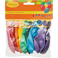 Шары надувные Металлик 23 см разноцветные (10 штук в упаковке)
