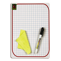 Доска-планшет пластиковая маркерная Attache Line А4 белая/клетка/линейка (с маркером и салфеткой)