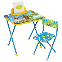 Набор складной мебели (стол + стул) Nika kids КП2/7 "Хочу все знать", ламинир. столешница, сиденье мягкое/ткань, синий