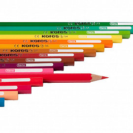 Карандаши цветные Kores 12 цветов шестигранные с точилкой