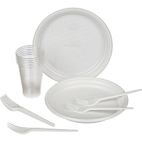Набор одноразовой посуды Комус Пикник на 6 персон (18 предметов)