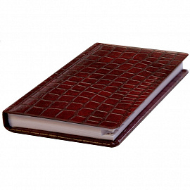 Телефонная книга Attache Croco искусственная кожа А6 56 листов бордовая (80х130 мм)