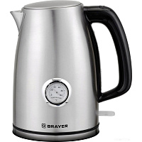 Чайник с термометром BRAYER BR1022, 1,8 л, 2200 Вт, закрытый нагревательный элемент, сталь