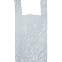 Пакет-майка ПНД 15 мкм прозрачный (28+13x57 см, 100 штук в упаковке)