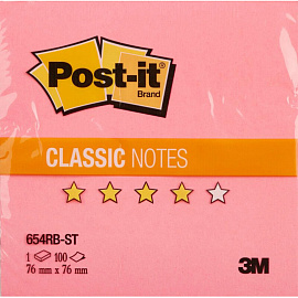 Стикеры Post-it Original Клубничная радуга 76x76 мм неоновые 4 цвета (1 блок, 100 листов)