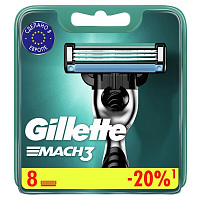 Сменные кассеты для бритья Gillette Mach 3 (8 штук в упаковке)