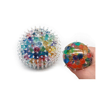 Игрушка-антистресс жмяка-шар "Ежик", с разноцветными шариками 6,5 см, шоубокс 12 шт., 1TOY, Т22986