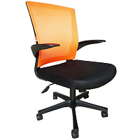 Кресло офисное Easy Chair 316 оранжевое/черное (сетка/ткань, пластик)