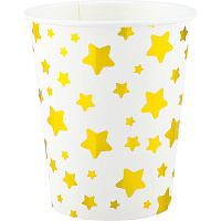 Набор стаканов Звезды Микс 250 мл белый/золотистый (6 штук в упаковке)