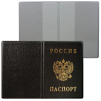 Обложка для паспорта с гербом, ПВХ, черная, ДПС, 2203.В-107