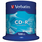Диск CD-R Verbatim 0.7 ГБ 52x cake box 43411 (100 штук в упаковке) Фото 0