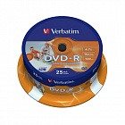 Диск DVD-R Verbatim 4.7 ГБ 16x cake box 43538 (25 штук в упаковке) Фото 0