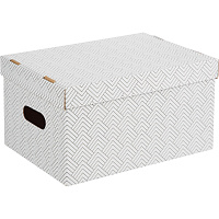 Короб для хранения микрогофрокартон Attache Графит 340х250х180 мм с крышкой белый (3 штуки в упаковке)
